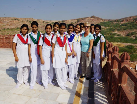 Guest Lucia with Students in Rajasthan
