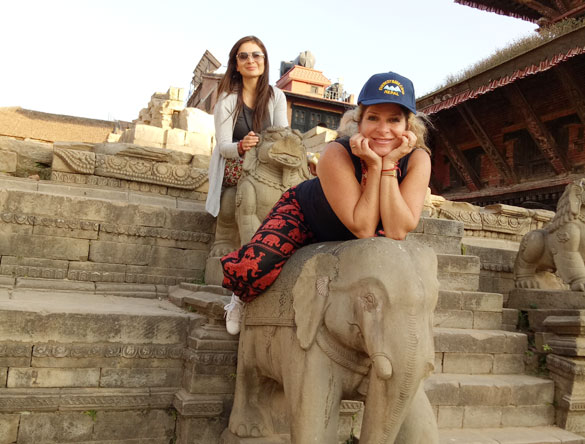Guests from Mexico Tzvia and Avril Ramirez during Kathmandu Nepal Tour