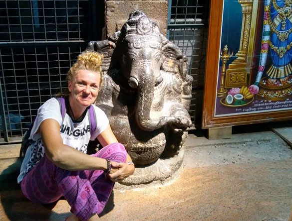 Sara Aberg Cobo at Minakshi Temple Madurai Tamilnadu